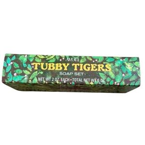 Avon Tubby Tigers Soap Set Jungle Animal Shaped Soaps Original Box Collectible